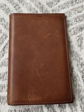 VTG Coach Leather Passport Wallet Holder Bi Fold Cognac Brown 5.5" x 3.5"